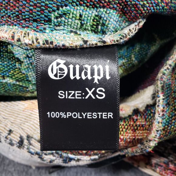 Guapi Pants Womens XS Mid Rise Fringe Edge Floral Eiffel Paris Cut Out Waist - Picture 8 of 9